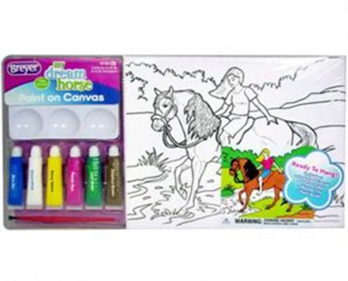 Breyer Paint On Canvas 6 Piece Paint Gift Set Brushes Canvas Painting Childrens
