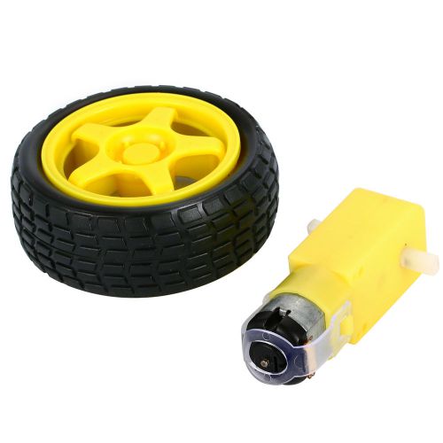 Arduino smart car robot plastic tire tyre wheel w dc 3-6v gear motor diy te355 for sale