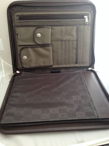 Travis &amp; Wells Executive Brown Canvas And Leather Writing Pad And Organizer