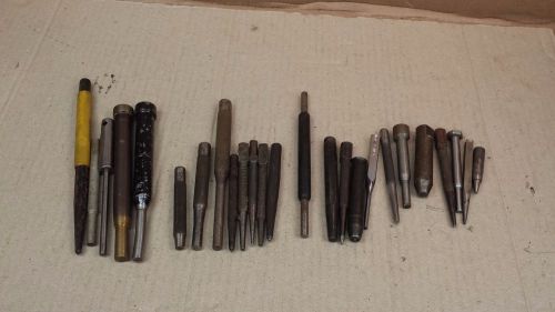 Lot of 25 pcs assorted hand Punch and Drive Pin Punches  Starrett, Craftsman....