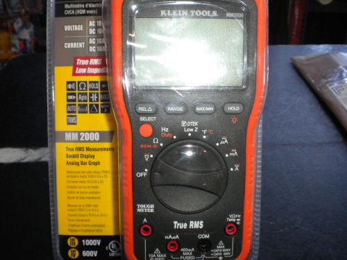 Klein tools mm2000 electricians/hvac trms multimeter, free ship-new sealed pack! for sale