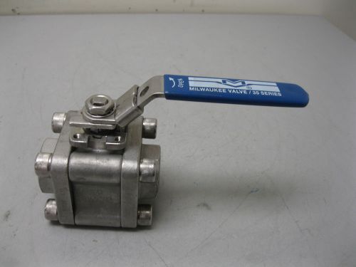 1&#034; Milwaukee 2000# WOG Socket End SS Ball Valve 35SS1F NEW L23 (1836)