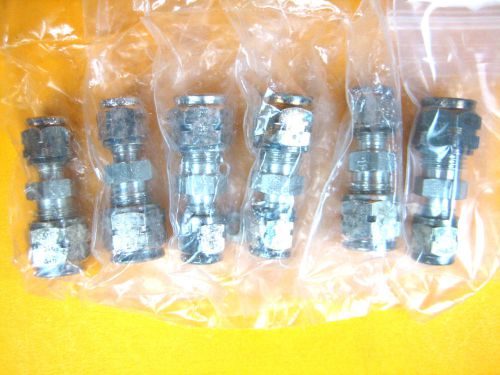 Imperial Eastman -  1/8&#034; Tube x 1/4&#034; Tube -  SS Straight Connector (Lot of 6)