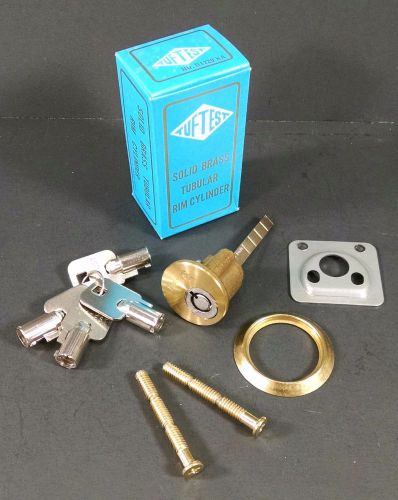 Tubular rim cylinder lock set- solid brass - tumbler - barrel - new - nib for sale