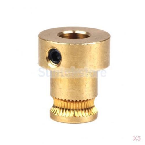 5 x copper drive gear extruder pulley for 1.75mm filament bore 5mm 3d printer for sale