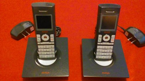 TWO AVAYA 3631 Wireless IP Phones COMPLETE w/ Battery Charging Dock &amp; Power Cord