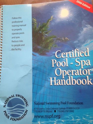 Certified Swimming Pool and spa Operator Handbook