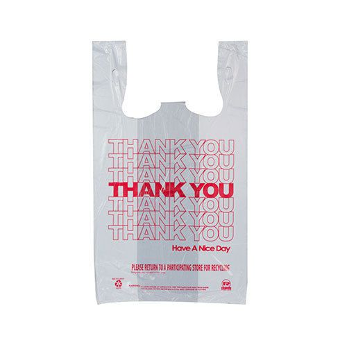 1/6 Thank You Bags, 13&#034; x 8&#034; x 23&#034;, 14 Mic, Package of 1,000