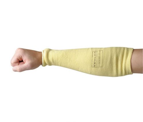 CONDOR 4BC20 Cut Resistant Sleeve, 10&#034;, Kevlar, Yellow, 10 Pieces