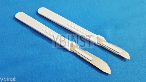 LOT OF 4 PCS DISPOSABLE STERILE SURGICAL SCALPELS #22 #20 WITH PLASTIC HANDLE