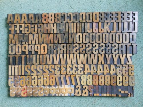Vintage Lot 177 Letterpress Wood Print Blocks Type Alphabet Characters 1 11/16&#034;