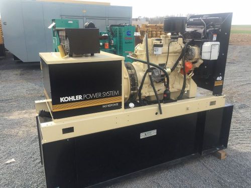 2001 kohler 40 kw generator set, only 632 hours! john deere engine, serviced,... for sale