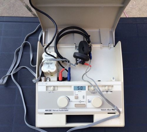 Welch Allyn AM 232    Manual Audiometer  Hearing Tester Complete Set-up