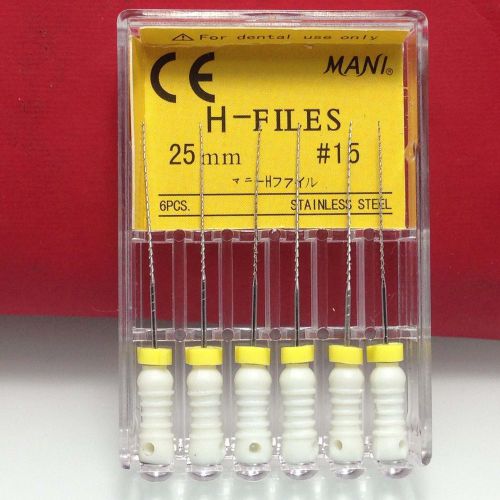 10 Dental Mani H-Files 25mm #15 Stainless Steel Niti Endo Root Canal Hand USE