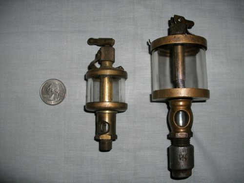 Vintage Essex Brass Hit and Miss Engine Oilers -2- Small Oilers Made in Detroit