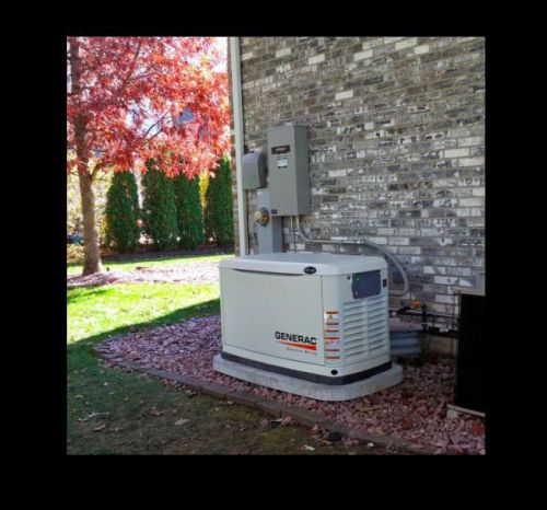 Generac 6729 guardian 20kw standby generator sys. + 400 amp transf. switch + pad for sale