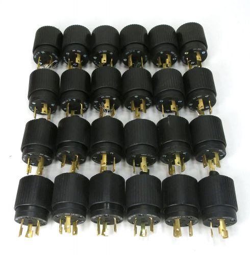 Lot of 24  hubbell 30a, 250v ac nema l6-30 male plugs __ free shipping for sale