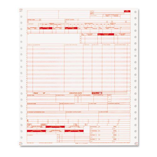 UB04 Claim Forms, 2 Part Continuous White/Canary, 9 1/2 x 11, 1000 Forms