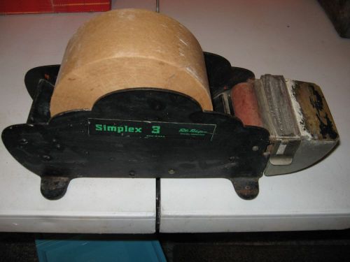 Vintage Simplex 3 Packaging tape Dispenser w/tape Automatic moistening equipment