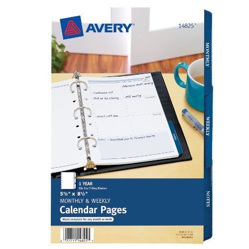 Avery Mini Monthly and Weekly Calendar Pages, 5.5 x  8.5 inches (14825) New