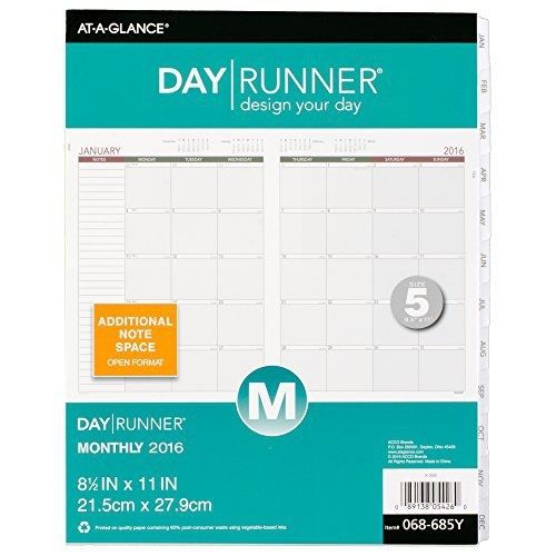 Day runner monthly planner refill 2016, 8.5 x 11 inches (068-685y-16) for sale