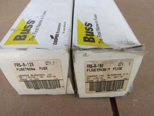 Bussmann FRS-R-125 &amp; FRS-R-150 Fuses 125A &amp; 150A 600V NEW!! in Box Free Shipping