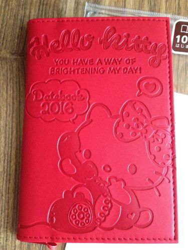 Schedule Book 2016 - Hello Kitty RED Leather - Monthly - 3.5X5&#034;- Japan