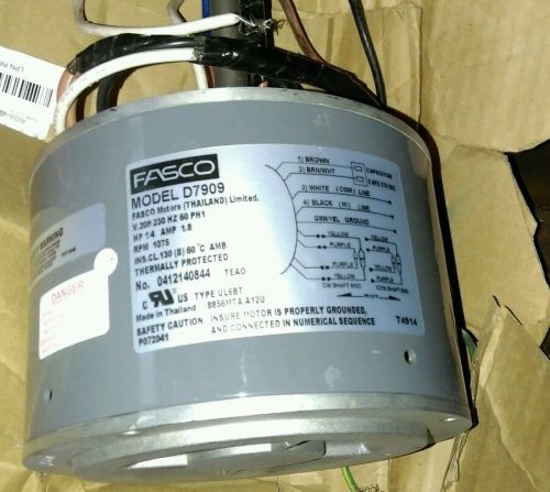 D7909 Fasco 1075 RPM AC Air Conditioner Condenser Fan Motor 1/4 HP..see descript