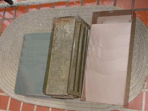 Vintage RUSTY Metal Industrial Office Wall Desk Tray Box File Shelf Organizer