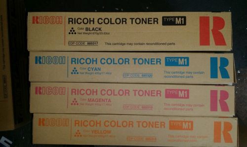 Genuine Ricoh Type M1 CYMK Full Color Toner Complete Set Genuine OEM New