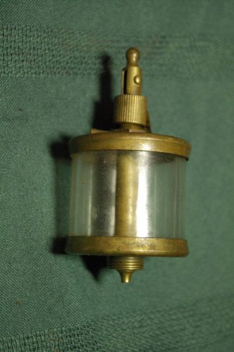 Brass Drip Oiler Unmarked  Hit Miss Live Steam Engine 3.5&#034; tall Antique
