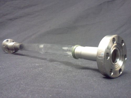 Mdc glass tube 1 3/8&#034; od high vacuum flange stainless steel 3 1/8&#034; flex &amp; 1 3/4&#034; for sale