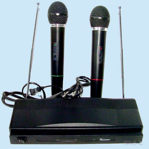 New 2 wireless cordless 2 channel radio DJ Microphone,Free Priority Mail in US