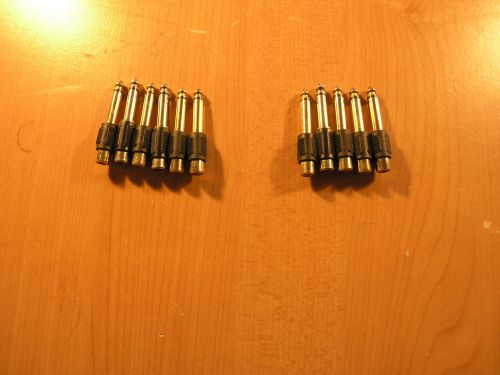 Lot of (5) 1/4&#034; Male to RCA female mono adaptors