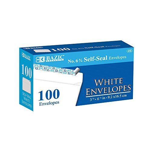 Bazic bazic #6 3/4 self-seal white envelope, 24 pack (100/pack) for sale