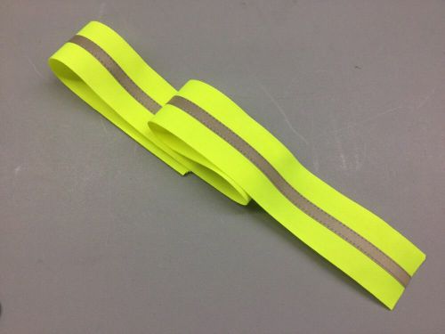 YELLOW/LIME-GRAY SEW ON REFLECTIVE SAFETY STRIP, 2-1/2&#034; FABRIC, 1/2&#034; TAPE, 3 FT