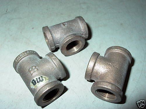 Lot of three female brass pipe tee 3/8&#034; for sale