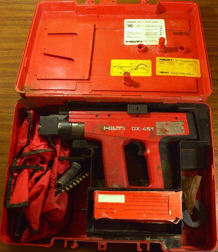 Hilti dx451 power actuated nail stud gun with case and lots of extras for sale