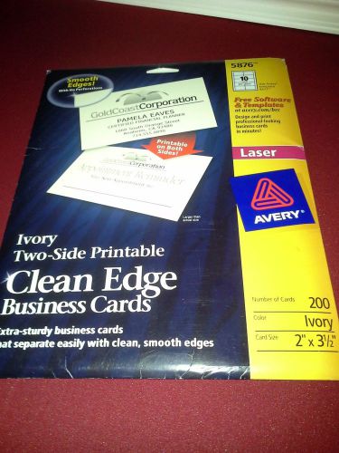 Avery 5876 Two-Side Printable Clean Edge® Business Cards for Laser Printers ...