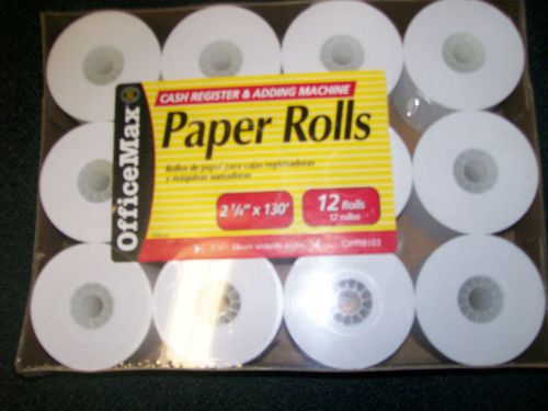 12 rolls of cash register and adding machine paper rolls