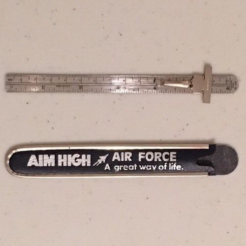 Vintage Airforce Executive Ruler Metric Equivalents w/Sheath