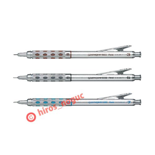 Pentel GRAPHGEAR 1000 Mechanical Drafting Pencil, 0.3mm, 0.5mm, 0.7mm 3set