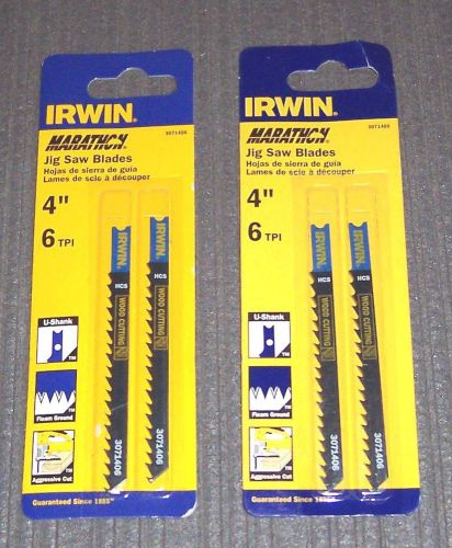 2 ea. 2 Pack (4 Blades) Irwin 3071406 4&#034; 6-TPI Jig Saw Blades
