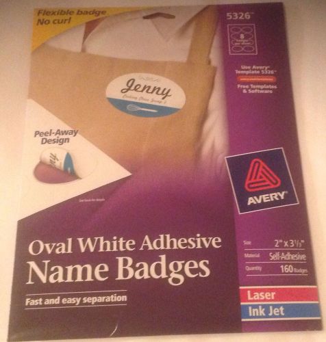 Avery Oval White Adhesive Labels Name Badges Fast Easy Separation 2&#034; x 3 1/3&#034;
