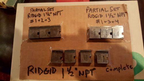 RIDGID PIPE DIES..(R-12 ALLOY) 1 1/2&#034; NPT #37845... NEW plus 2 partial sets