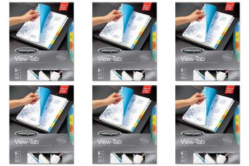 Wilson Jones View-Tab Transparent Dividers 8 Square Tabs Letter Size Multi-Color