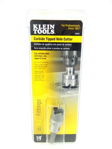 Klein tools 31875 carbide tipped hole cutter 7/8&#034; 22mm free shipping for sale