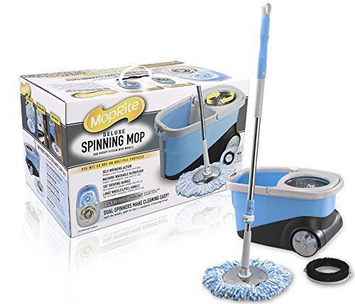 MopRite Spin Mop - Deluxe Stainless Steel Spin Mop and Bucket System with Dual 2