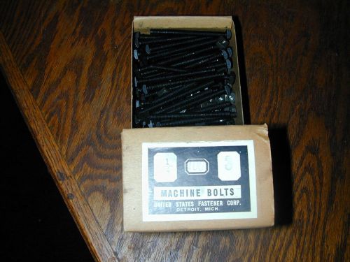 Box of 100 finished square head machine bolts 1/4 - 20 x  3&#034; black steel for sale