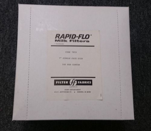 Filter Frabrics Rapid-Flo 7&#034; Milk Filters 100 per Box